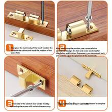 Accesorios de puerta de armario con cierre de bola de contacto de cobre puro sin imán, cierre de puerta con succión, toque de puerta de gabinete con succión