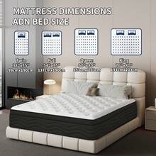 8/10/12/14 Inch Queen Size Mattress,King Sizes Mattress, Full Size Mattress,Twin Sized Mattress, Bagged Spring And Memory Sponge Mattress, Packaged In Boxes. - 黑與白 - 查看 1