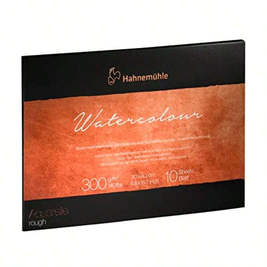 Hahnemuhle Professional Watercolour Block 30x40cm Premium 300gsm 100% Cotton Rough Textured Surface Ideal For Bold Strokes Washes And Expressive Watercolour Techniques - White - View 1