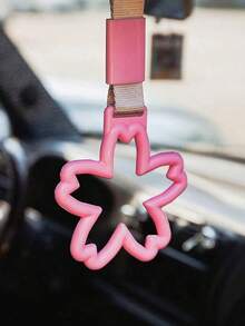 1pc Colorful Cherry Blossom Car Roof Handle With Warning Trailer Strap And Rear Bumper Ring - 粉色 - 查看 4