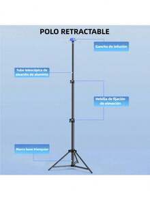 Soporte portátil de piso para varillas de infusión IV, varilla de infusión IV ajustada de altura plegable con 4 ganchos - Negro - Ver 3