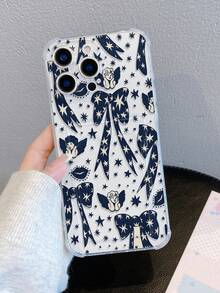 1pc Bow Knot, Card Slot Transparent Shockproof TPU Phone Case, Suitable As Holiday Gift Compatible With Apple Xs/Xsmax/Xr/11 12 13 14 15 16pro 17/Promax/14 15 16plus, Card & Photo Holder - Clear - View 4