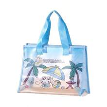 Miniso (1 pieza) La serie de piel negra de verano de los personajes de Sanrio Cinnamoroll Bolsa de playa que potencia los viajes de verano con personajes clásicos.