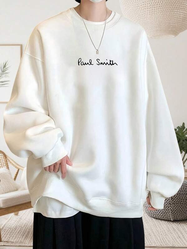 Domestic Shipping | Men's Round Neck Pullover Sweatshirt For Spring, Autumn, And Winter, Work Top, Long Sleeve