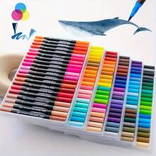 60pcs/Set Dual-Tip Art Markers | Random Colors, Quick-Drying Blendable Ink | 12pcs/24pcs/36pcs/Multiple Options / Professional Artist Level | Perfect Gift For Christmas, Halloween And Easter, Black Pen Holder/OPP Bag
