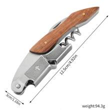 Abridor de botellas profesional premium con elegante mango de madera, sacacorchos manual con cortador de papel de aluminio y abridor de tapas de botellas, adecuado para bartenders, camareros y sumilleres