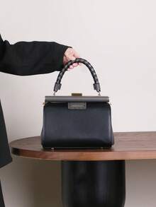 2025新款时尚波士顿立方体包，轻盈奢华优雅拼布编织枕头手提包，高端纯色女包，百搭单肩斜挎包 - 彩色 - 查看 6