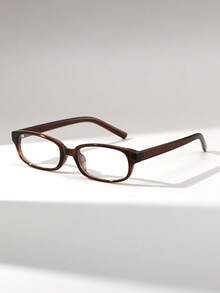 1 Pair Women's Rectangular Slim Retro Versatile Street Style Quality Clear Lens Glasses