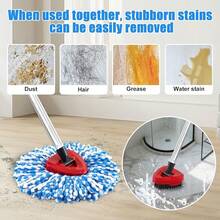 2 Microfiber Mop Refills And 2 Chenille Mop Pads,1 Upgrade Scrub Brush 1 Spin Mop Base O Cedar RinseClean 2 Spin Mop System,Spin Microfiber Mop Refills Cleaning All Floors - 4 xanh + 2 đỏ - Xem 6