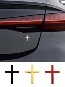 Car Personality Decoration Metal Cross Bumper Sticker, Car Rear Decoration, Car Scratch Cover - Multicolor - View 4