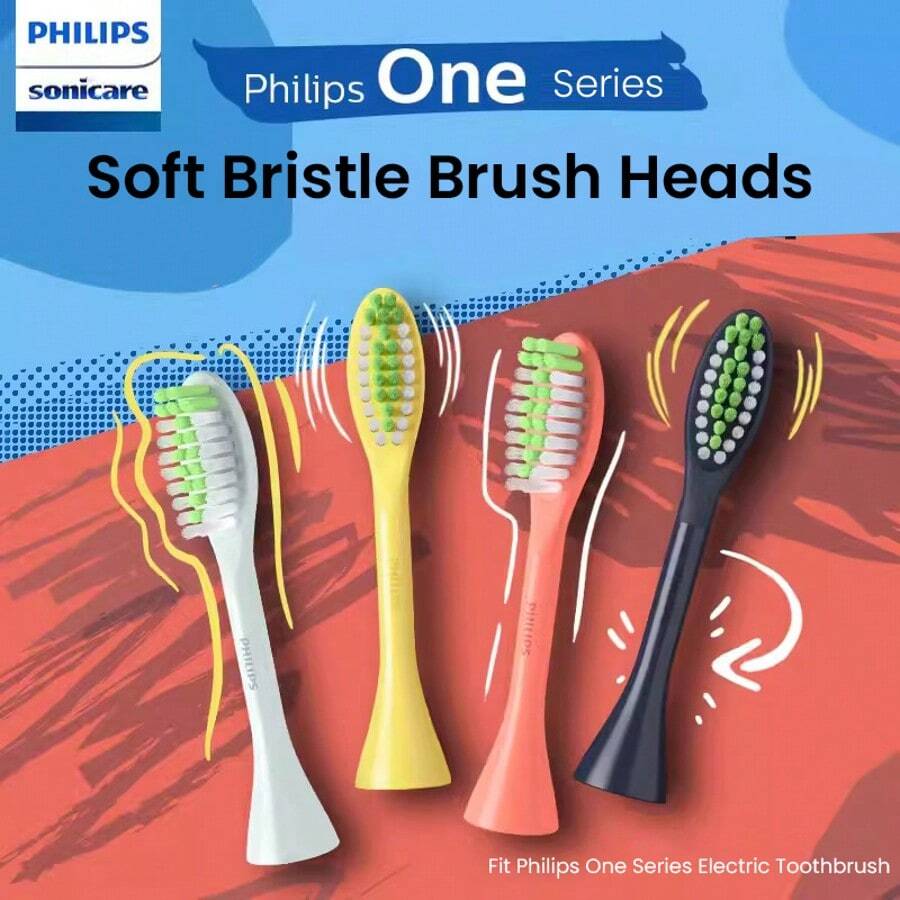 PHILIPS 2个装替换刷头，兼容飞利浦HY1100/HY1200电动牙刷，刷头配件 - 彩色 - 查看 1