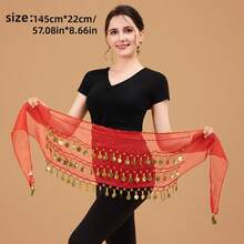 1 قطعة سلسلة خصر رقص بطن للنساء، حزام، اكسسوارات زي هالوين، حزام أداء رقص البطن، مناسب للكريسماس وحفلات المناسبات