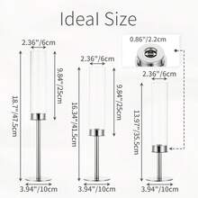 优雅浪漫 6/3 件套烛台套装，金色金属和玻璃锥形烛台，配玻璃灯罩，用途广泛，适用于婚礼、圣诞节、万圣节、圣帕特里克节、情人节装饰