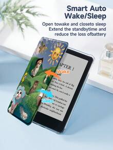 Ayotu Ốp lưng Monkey tương thích với Samsung Galaxy Tab/IPad/Kindle, iPad thế hệ thứ 9/8/7 10.2 inch, Ốp lưng iPad thế hệ thứ 10 mới, Kindle Paperwhite thế hệ thứ 12 năm 2024, Tự động đánh thức/ngủ, Chống rơi bốn góc - Nhiều màu - Xem 9