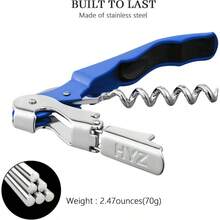 - Juego de 2 Abrebotellas de Vino para Camarero, Llave Profesional con Cortador de Aluminio, Manual con Doble Bisagra Morado Oscuro - Azul cielo - Ver 6