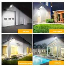 1 pieza Luces solares de calle, Luz solar de pared COB de 59 con control remoto, resistente al agua, con sensor de movimiento, para iluminación de áreas y patios, luces solares de ángulo amplio, para iluminación eficiente de energía al aire libre, lámpara de de jardín, calle y patio