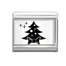 1 Stück individuell gestaltbares DIY italienisches modulares Armband, mit Weihnachtselementen, geeignet für Weihnachten, Neujahr, Halloween, Valentinstag, Weihnachtsstil, charmantes Design, Edelstahl Schmuck, Weihnachts- & Halloween-Essentiell, lokal, praktisch & modisch, Weihnachtsdekoration, Party-Outfit-Anleitung, Weihnachtsgeschenkzubehör, Weihnachtshaus-Atmosphäre, Halloween-Accessoires, geeignet als Partygeschenke für Freunde/Familie/Paare, Retro-Botanik-Stil, elegantes schwarzes Design, stabiler Herbstfarbton