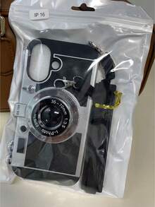 Funda de teléfono en forma de cámara 3D cruzada divertida compatible con iPhone 14 Pro Max, compatible con Apple 13 con cordón, compatible con iPhone 11/12/X/Xs/Xr/Xs Max resistente al agua, a los golpes y a los arañazos