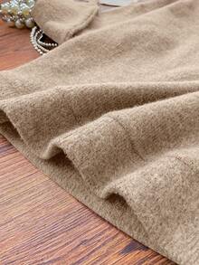 Women's Casual Warm Faux Wool Sweater, Puppy Print, Merry Christmas, Chinese New Year, Valentine's Day, Back To School Clothes, School Outfit Ideas, Back To School Essentials, First Day Of School Outfit, Back To School Outfits 2026 - Camel - View 6