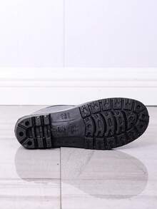 Women's Solid Color Casual Rain Boots, Outdoor Waterproof Shoes, Garden Shoes, Kitchen Shoes, Black Low-Cut Short Boots