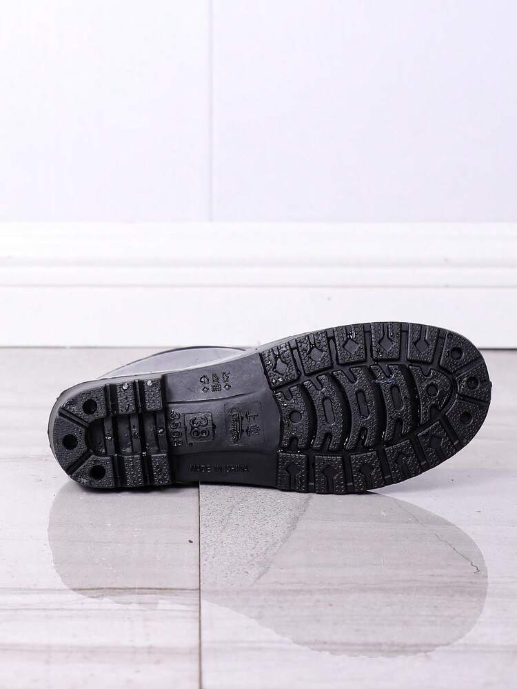 女士纯色休闲雨靴，户外防水鞋，园艺鞋，厨房鞋，黑色低帮踝靴 - 黑色 - 查看 7