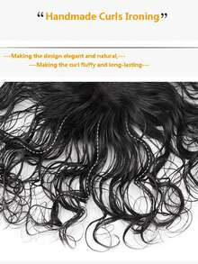 Kẹp vào phần tóc giả trên cùng của con người để che tóc rụng làm bằng máy, tóc giả dạng sóng nước làm từ tóc thật, dành cho phụ nữ có mái tóc mỏng, tăng thêm độ phồng, màu đen - Tự nhiên & Đen - Xem 4