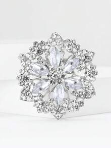 Sparkling Rhinestone Flower Brooches - Luxury Crystal Pins For Women Unisex Banquet Clothing Accessories/Friends Party Badge Gifts