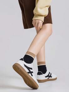 Alan Vincent [Free Returns And Exchanges][Local Delivery][Quick Arrival]New Shoes Lace-Up Flat Casual Shoes For Women White Sneakers Fashionable And Comfortable Women's Shoes Suitable For Shopping Light And Cute Box Packaging - 白色 - 查看 8