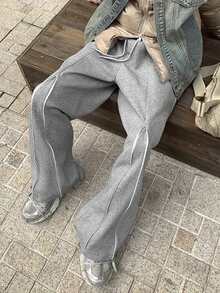 Modcrash New Straight-Leg Sweatpants, Casual Loose Fit Men's Pants, Autumn - Light Grey - View 3