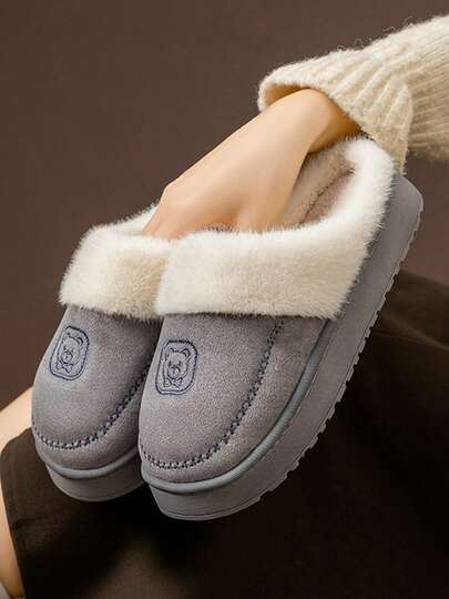 Uniseksowe kapcie z puszystą wyściółką, ciepłe kapcie domowe dla kobiet i mężczyzn, jesień/zima
