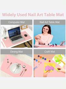 6 Colors Foldable Multi-Purpose Nail Art Table Mat,Soft Microfiber Leather, Waterproof And Stain-Resistant, Nail Art Cleaning Table Mat,Suitable For Professional Nail Salons And Home Use - Multicolor - View 10