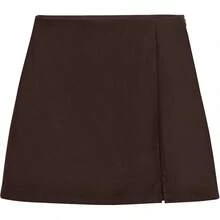 Skirt High Waist Zip Up Split Bodycon Fitted Party A Line Skirt, 2025 Style - 棕色 - 查看 11