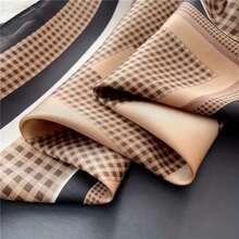 Bohemian Geometric Print Square Scarf For Women, Soft Lightweight Fashion Accessory With Delicate Finish, 27. 5 Inch Multi-Functional Bandana For Hair, Neck Or Handbag, Versatile All-Season Boho Wrap, Elegant Chic Style Scarf, Perfect Gift For Travel & Daily Wear - 咖啡色 - 查看 6