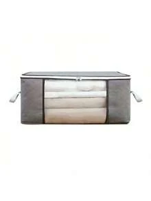 1/3 piezas Bolsa de almacenamiento grande, Caja de almacenamiento, Caja de almacenamiento de ropa plegable, Con asa, Tela gruesa, Adecuada para ropa, mantas, edredones, sábanas, almohadas y juguetes, Adecuada para el hogar, dormitorio - Gris - Ver 11