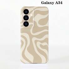 1pc Minimalist Asymmetrical Patchwork Pattern Glossy Hard Shell Phone Case, Suitable For IPhone 11/12/13/14/15/16 Pro Max