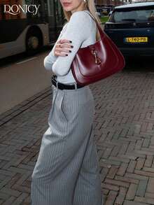 DONICY Pantalones casuales de cintura alta y pierna ancha con diseño plisado, hechos de una mezcla premium de lino, suaves y transpirables, versátiles para uso casual, oficina, reuniones, adecuados para primavera y otoño