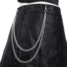 European And American Halloween Hot-Selling Metal Rivet Geometric Multi-Layer Waist Chain Men's Accessories - Dây xích thắt lưng đinh tán - Xem 5