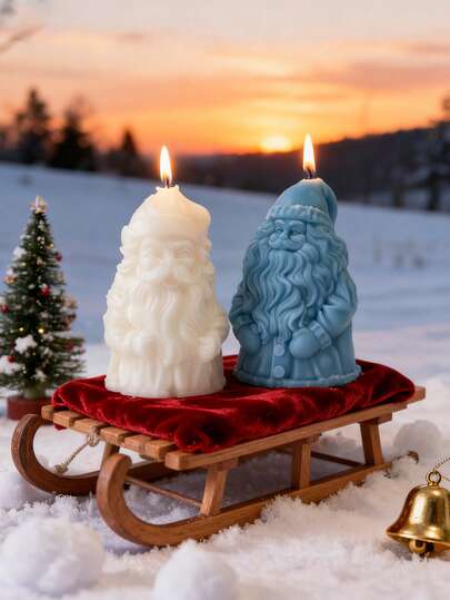 1PC Santa Claus Silicone Candle Mold! Special For DIY Christmas Decorations/Gypsum Crafts/Aromatherapy Ornaments, Easy Demolding & Clear Pattern, Perfect For Holiday Homemade Atmosphere!