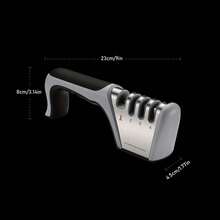 1 pieza Afilador de cuchillos 4 en 1, cuchillas de calidad premium pulidas, apto para cuchillos de cerámica y acero, tijeras, utensilios de cocina, esencial para apartamento, dormitorio, suministros de cocina para Navidad y Año Nuevo