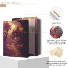 1pc Scary Halloween Canvas Art - Pumpkin And Poster, Gothic Vintage Wall Decor, Retro Yard And Church Tombstone Design, Unframed, Suitable For Home Decor, Room Decor, Bedroom Decor, Living Room Decoration, Bathroom Decor - Halloween Autumn Wall Decor, Optional Wall Art With Frame