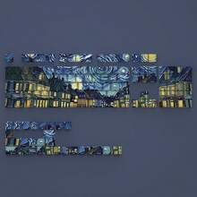 云绍星空键帽，侧面雕刻，半透明，OEM高度，兼容61、65、68、75、87、98、104键键盘 - 只有鍵帽 - 查看 2