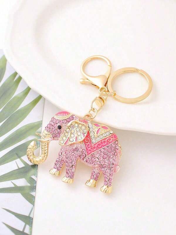 1pc Multi-Color Elephant Zinc Alloy Animal Series Keychain Graduation Beach Accessories