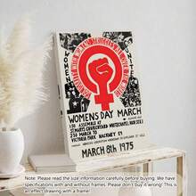 1 pieza Póster de lienzo, reimpresión del póster de un mitin político, póster del Día de la Mujer de marzo de 1975, arte de pared para sala de estar, decoración de pared para dormitorio, decoración del hogar, acentos de pared, arte de pared, decoración de pared, decoración de otoño, acentos de pared, decoración de habitación, moderno, citas