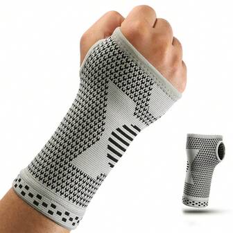 2 件腕管腕托夜间支撑适合右手工作，腕部夹板适用于女士男士办公室家居