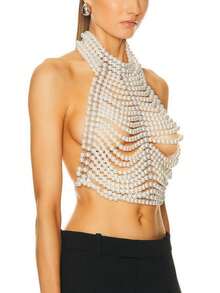 1 buc perle artificiale lanț de corp pentru femei cu mărgele înfășurate rochii petrecere muzică festival accesorii premium pentru femei potrivite pentru bar petrecere cadou pentru doamne