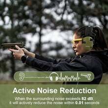 سماعات واقية للأذن للتخفيف من الضوضاء في إطلاق النار المهنية للاستخدام الخارجي، عازلة للصوت، تكتيكية