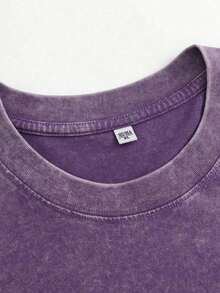 Summer Tops2026EWH Vintage Distressed, Meteor Print T-Shirt, Short Sleeved, Loose Fit, Short Sleeved TopDG0004summer Clothes - Purple - View 3