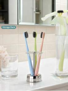 1 件不锈钢牙刷架牙膏架架子浴室收纳架独立式文具化妆刷收纳架返校