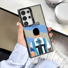 Funda para teléfono  Galaxy S25, S24, S23, S22, S21, S20 FE Ultra Plus 4G/5G - Cubierta trasera mate a prueba de golpes, diseño de jugador de fútbol de moda M-, accesorios móviles, impresión UV, textura suave, usuario casual - Mezcla de colores - Ver 3