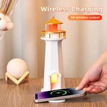 EIGIIS 1 pieza Lámpara de luna con altavoces inalámbricos y carga rápida inalámbrica, proyector de luz nocturna, lámpara decorativa de faro, lámpara de mesa LED estética, luz de luna recargable proyector de galaxia para dormitorio, luz nocturna, regalos de Navidad y cumpleaños